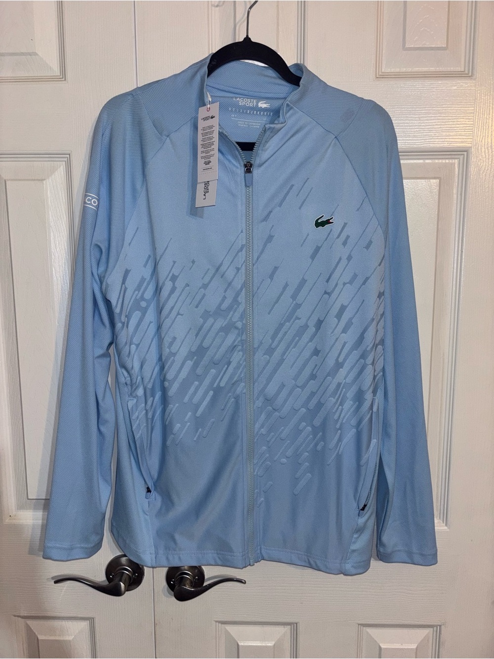 Lacoste Light Blue Athletic Zip-Front Utility Jacket